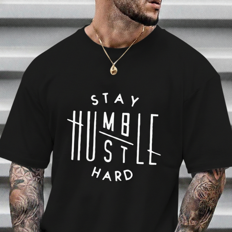 Kaos Distro SIZE JUMBO M - 6XL BIGSIZE PREMIUM  Sablon STAY HARD Terbaru Pria/ Wanita Unisex Catton 