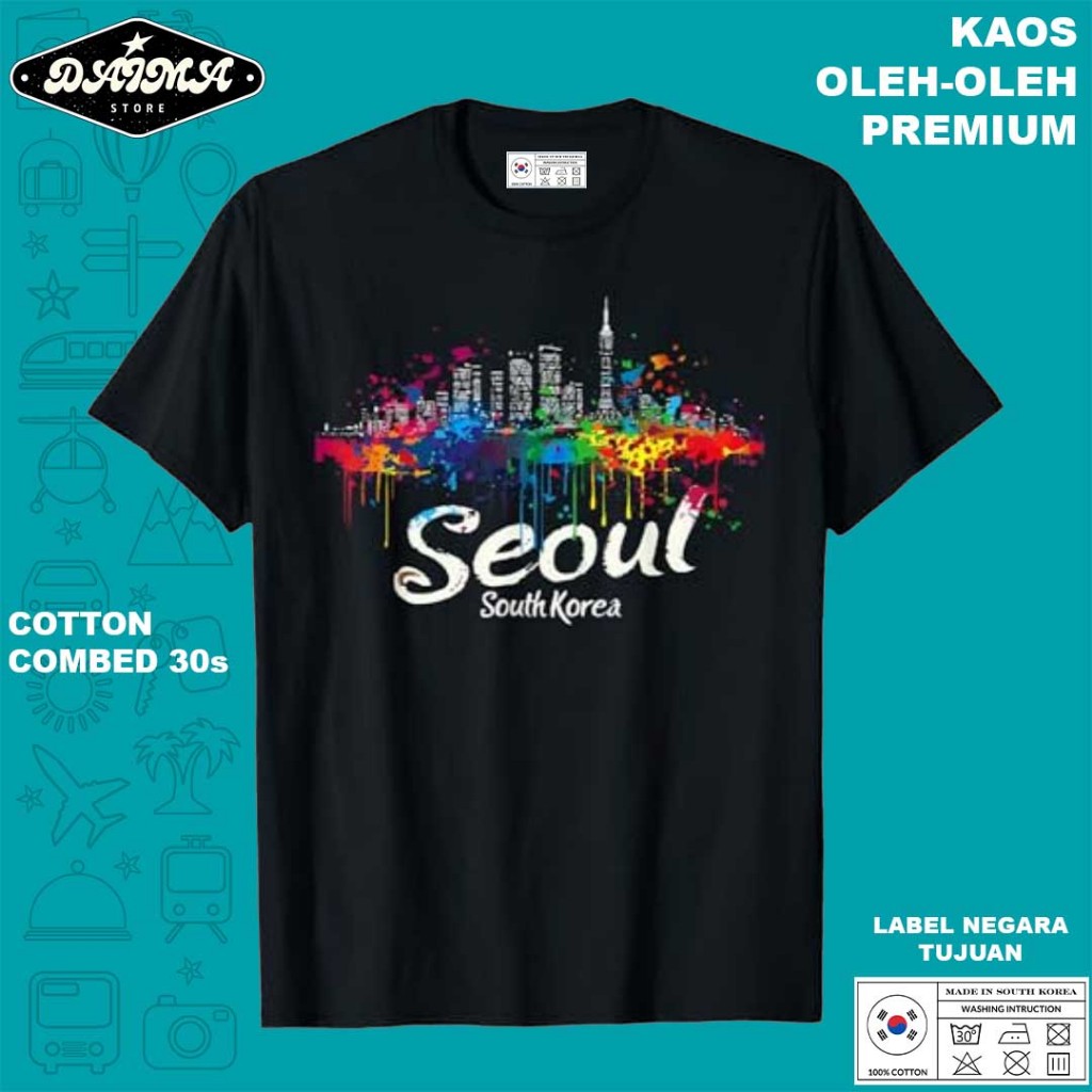 KAOS OLEH OLEH KOREA 55 PAKAI TAG LABEL KOREA ASLI BAJU SOUVENIR PREMIUM GIFT