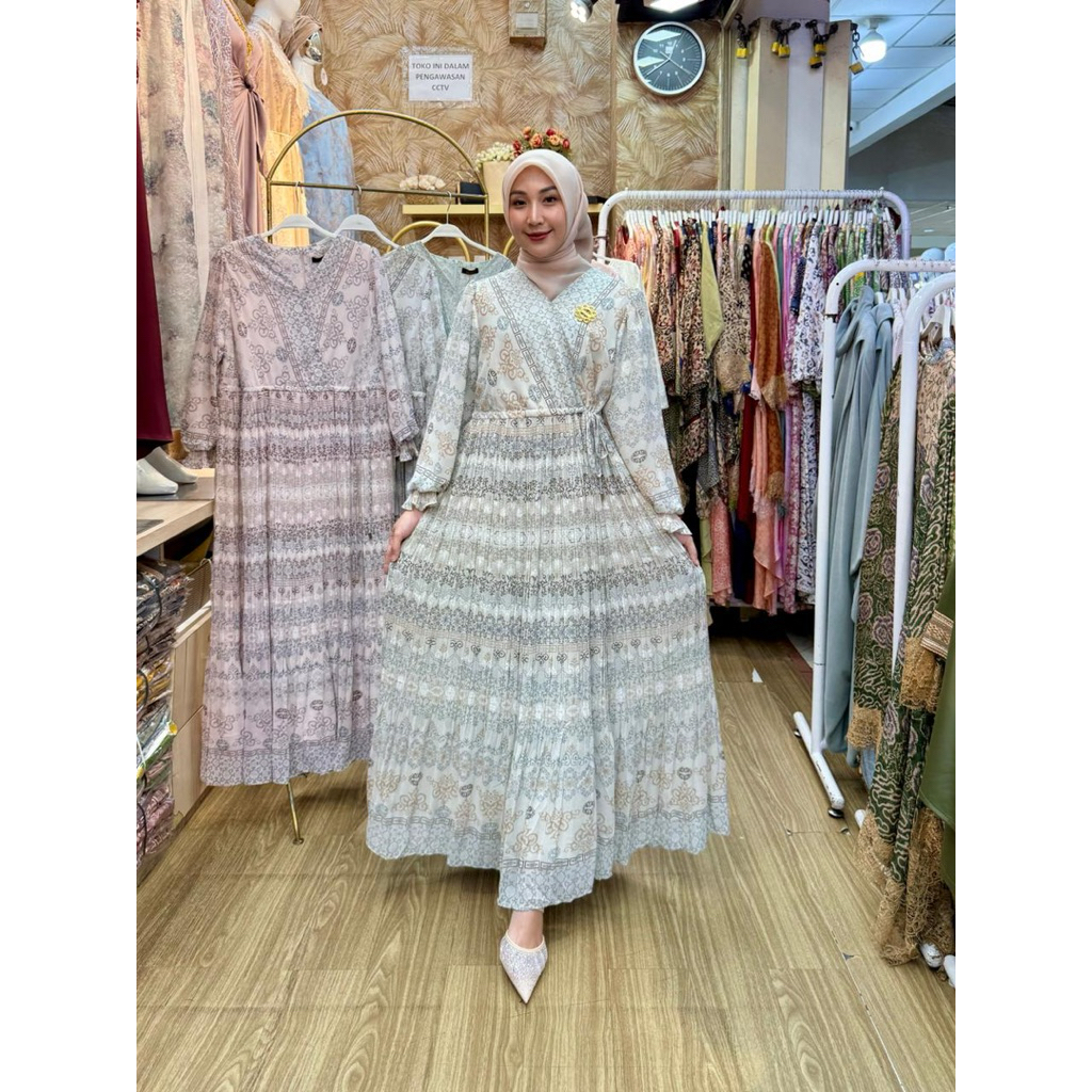 FRESYA DRESS ETNIK CERUTI MOTIF PLISKET PREMIUM | GAMIS KEKINIAN | FASHION STLYE