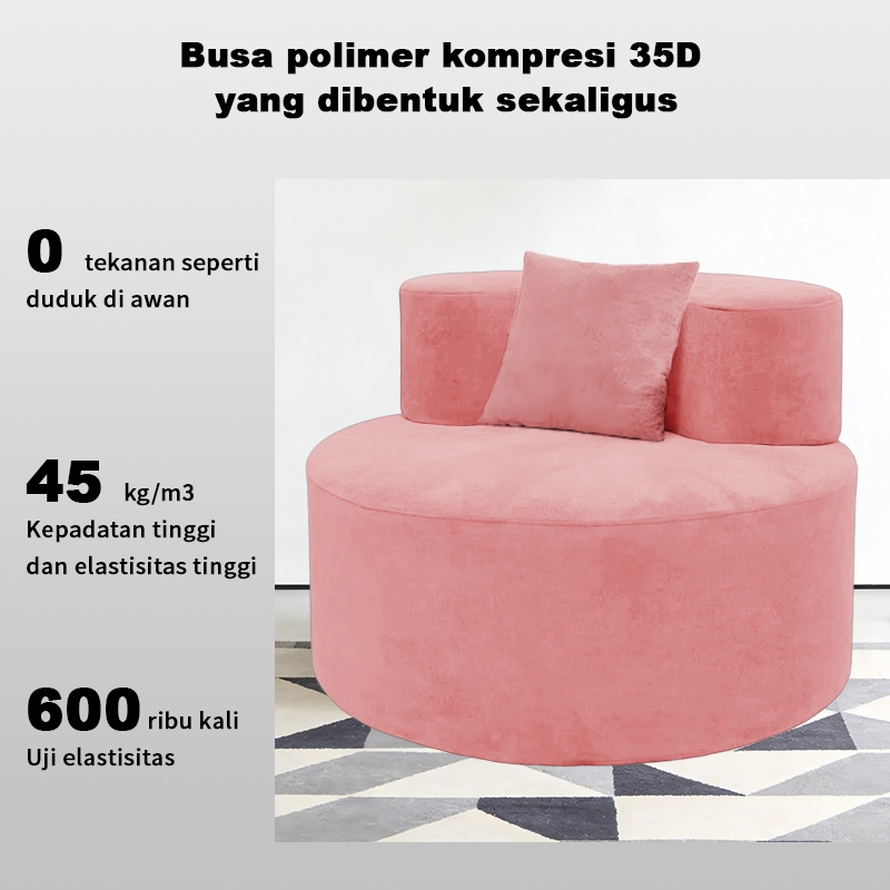 COD Sofa Santai Pink Bulat Nyaman - Sofa Minimalis untuk Ruang Kecil Rumah & Apartemen