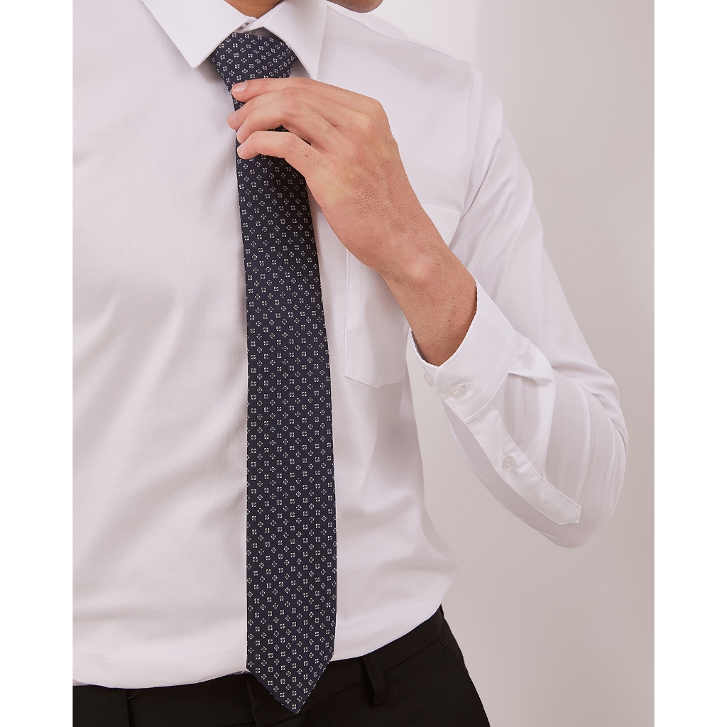 VALINO Dasi Formal Motif Print Navy Pria - V-EAAS20-Z9