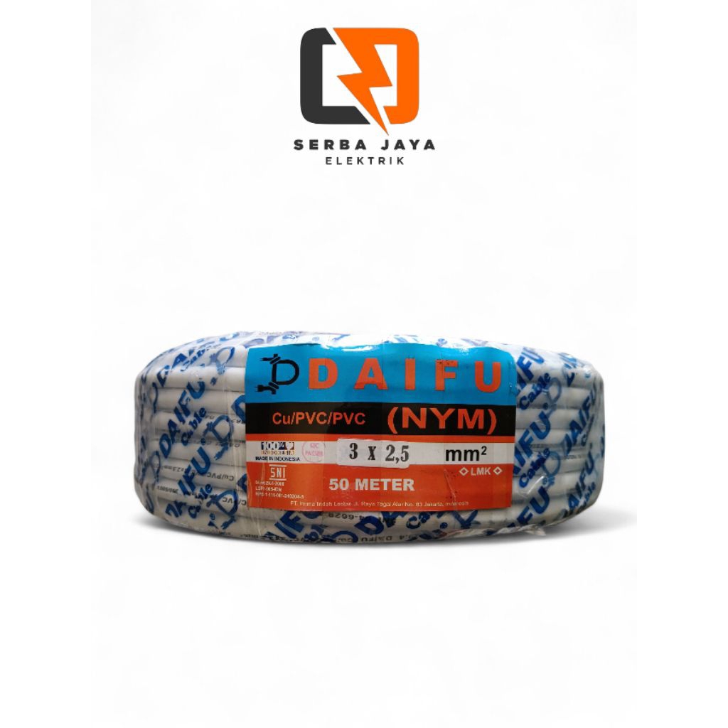 Kabel Listrik NYM 3x2,5mm 50M DAIFU | DAIFU Kabel NYM | SNI