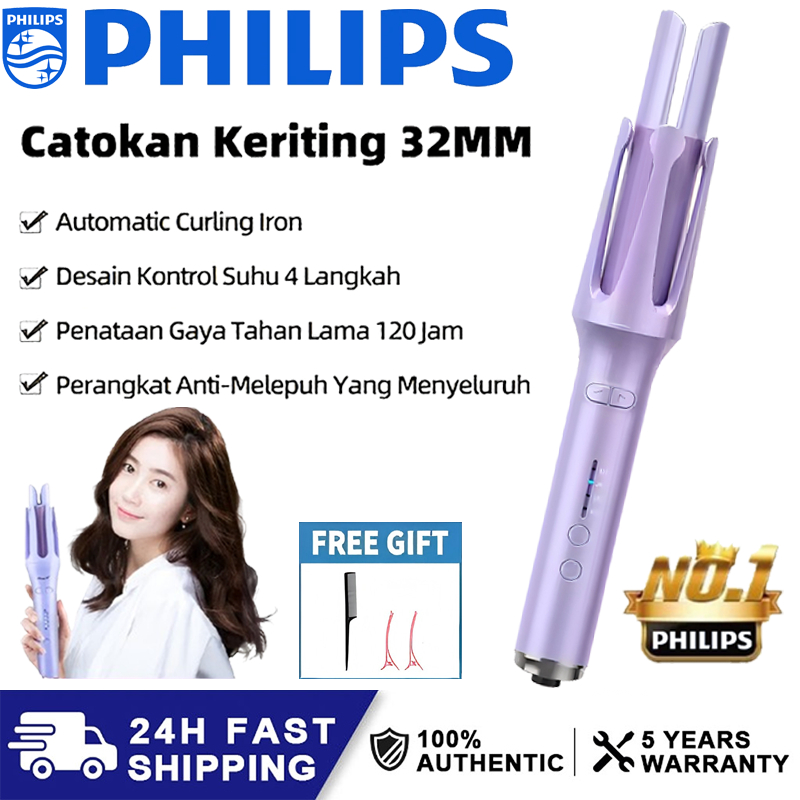 PHILIPS Catokan Curly Otomatis 32MM Ceramics Curly Rambut Alat Kriting Rambut Catokan Keriting Keram