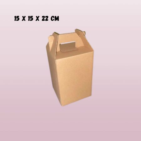 Dus Packing Cokelat Polos 15x15x22cm Box Hampers Jinjing Gable Box Kue Kering