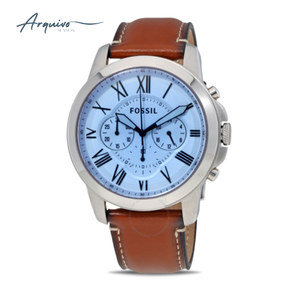 Jam Tangan Fossil Pria Grant Chronograph Kulit Casual Original FS5184