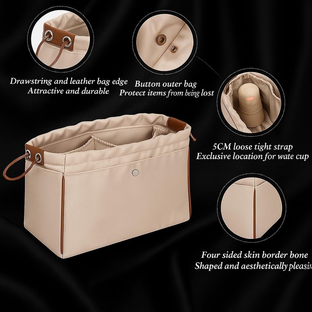 YONBEN BAG ORGANIZER  TALI  SATIN / DALAMAN TAS WANITA SERUT / BAG ORGANIZER YONBEN SIZE BESAR ( L )