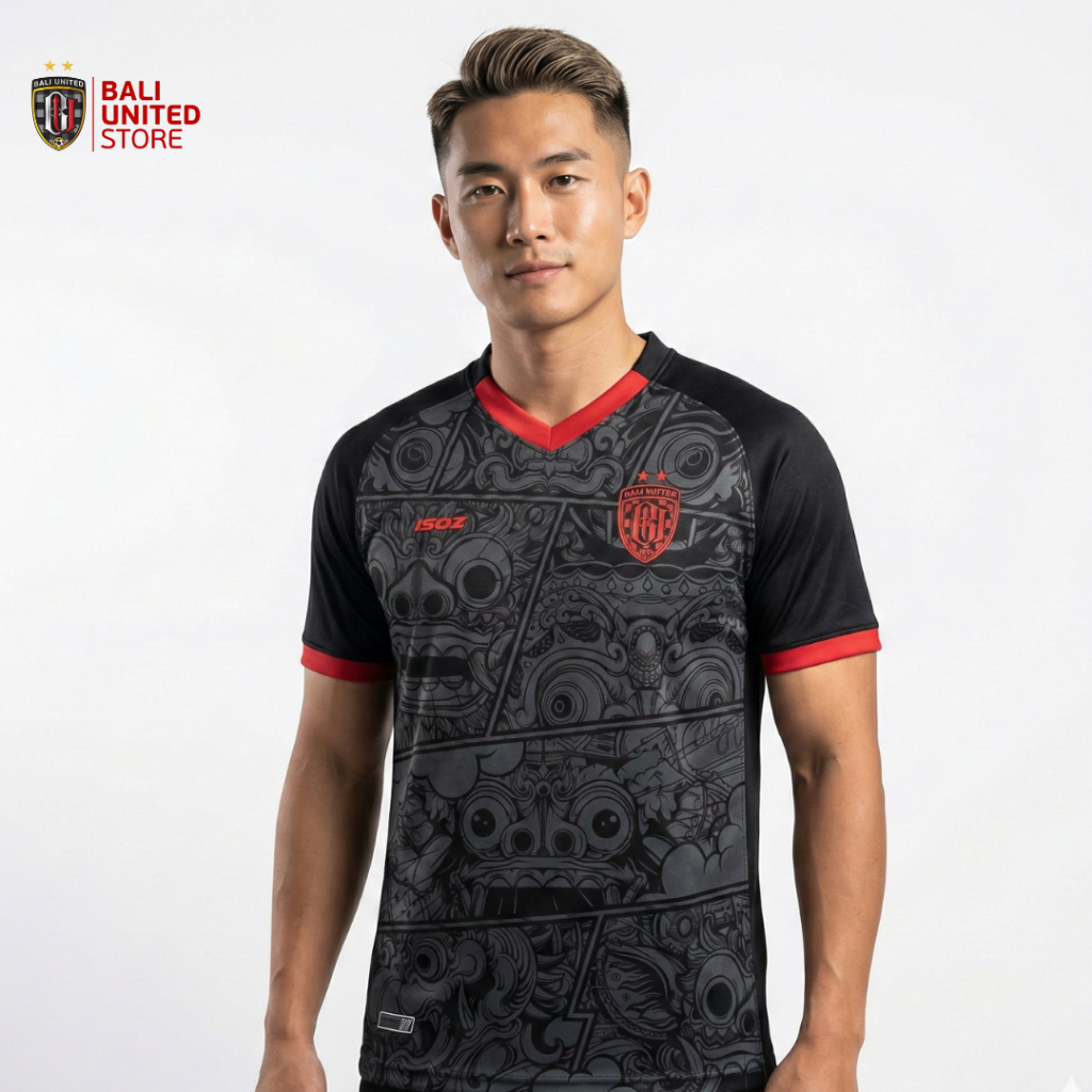 Jersey Barong Comic Hitam - Baju Olahraga Bali United Unik Barong Komik Kartun Official Merchandise