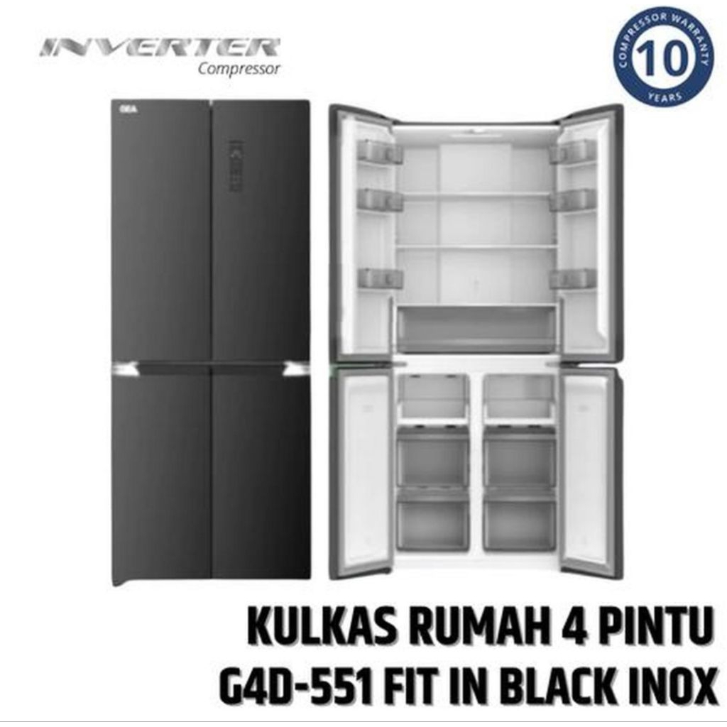 KULKAS GEA 4 PINTU INVERTER G4D-551 551LITER KULKAS GEA 4PINTU INVERTER G4D551 KULKAS GEA SIDE BY SI