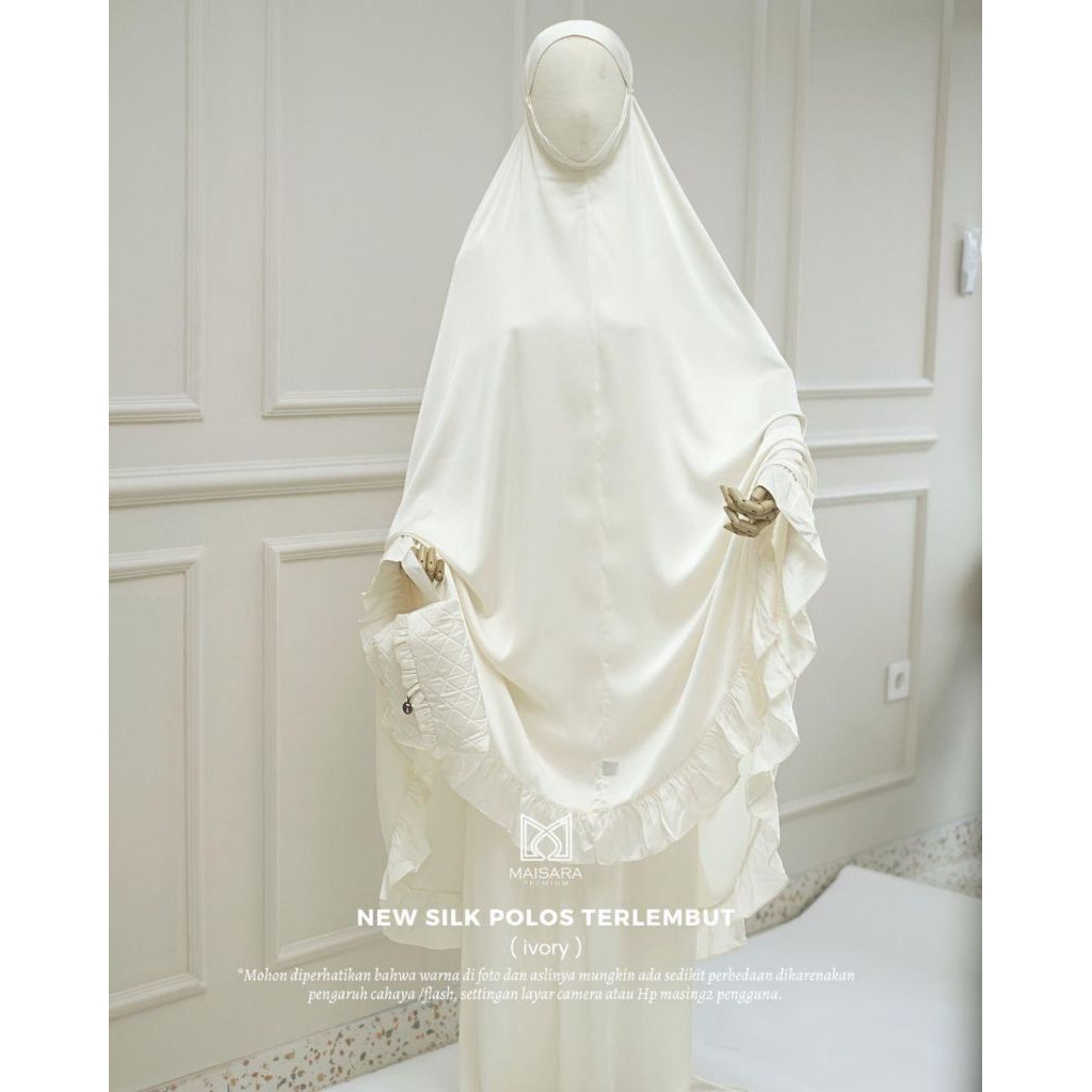 Mukena Silk MAISARA PREMIUM ORIGINAL - Mukena Sutra Polos  - Mukena Premium Mahar Pernikahan