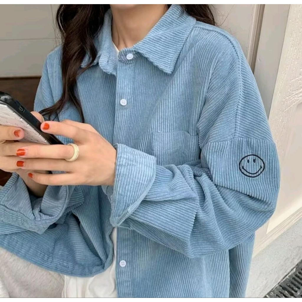 Kemeja, kemeja wanita, lengan panjang longgar