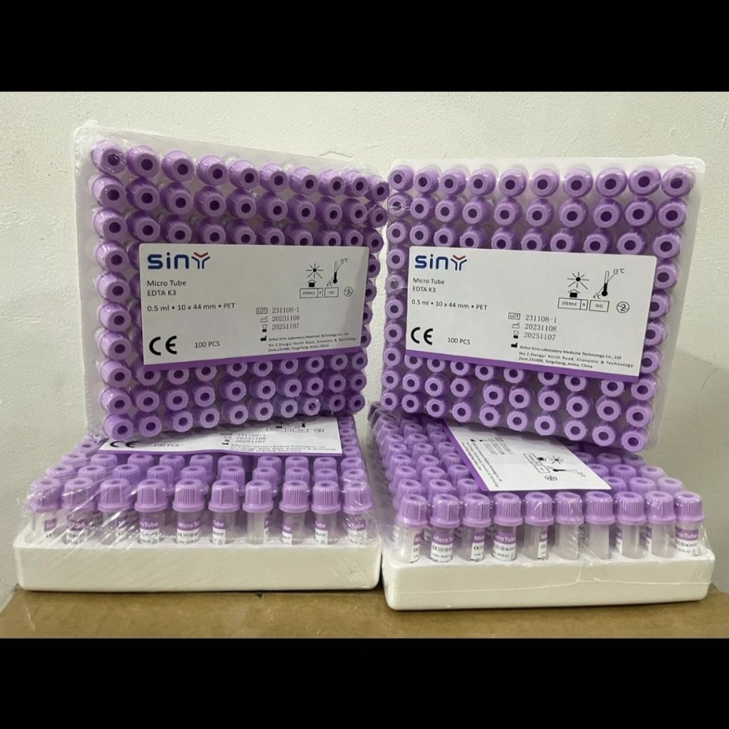 Siny Tabung EDTA 0,5 Pet Micro Tube Edta K3 0,5ml Plastik Tabung edta kecil isi 100