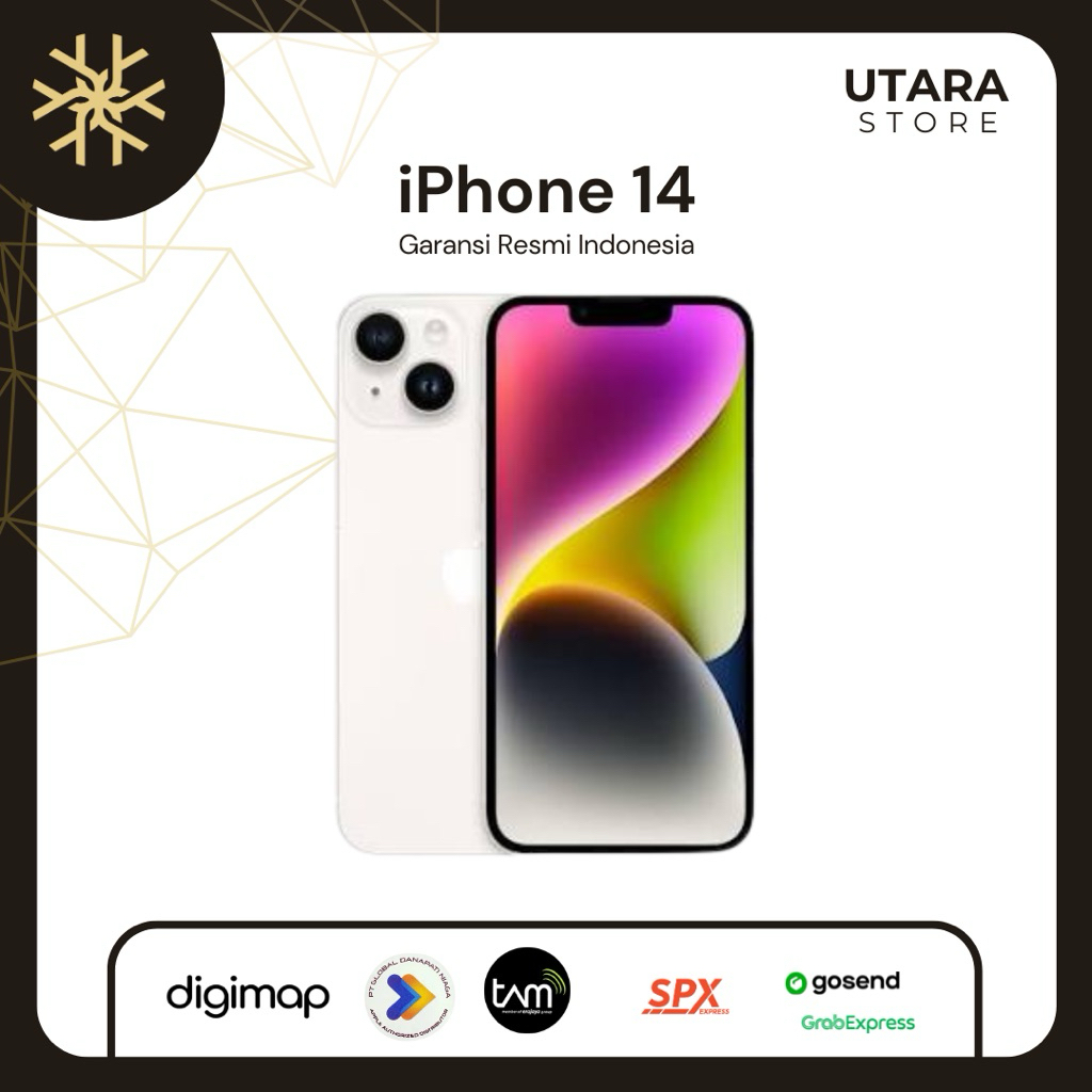 Apple iPhone 14 128GB Starlight lightning Ram 6GB