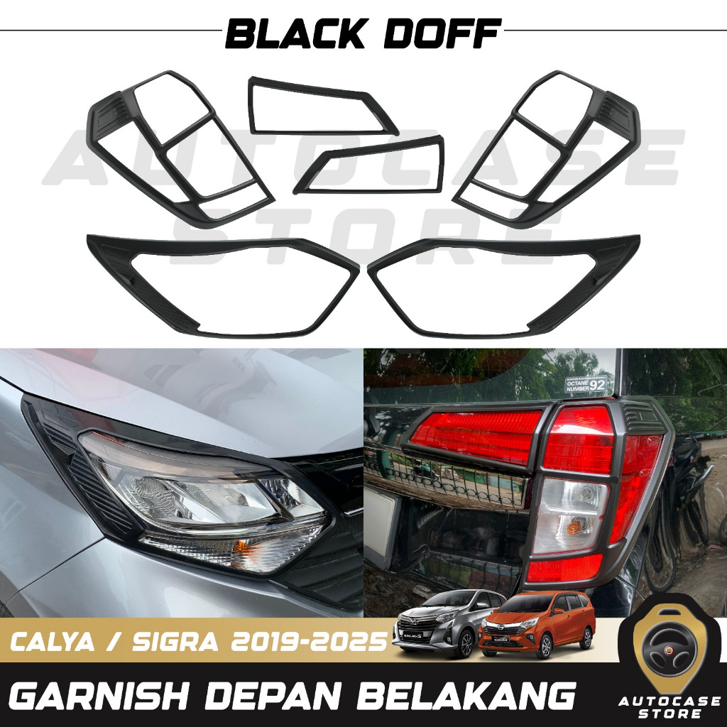 GARNISH DEPAN & BELAKANG CALYA/SIGRA 2019-2025 HITAM DOFF PNP AKSESORIS MOBIL
