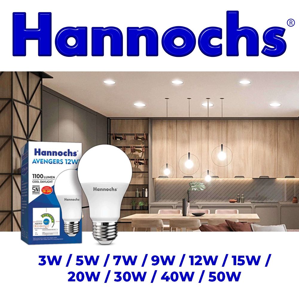 Hannochs Lampu Bohlam LED Avengers 40W/50W Cahaya Putih