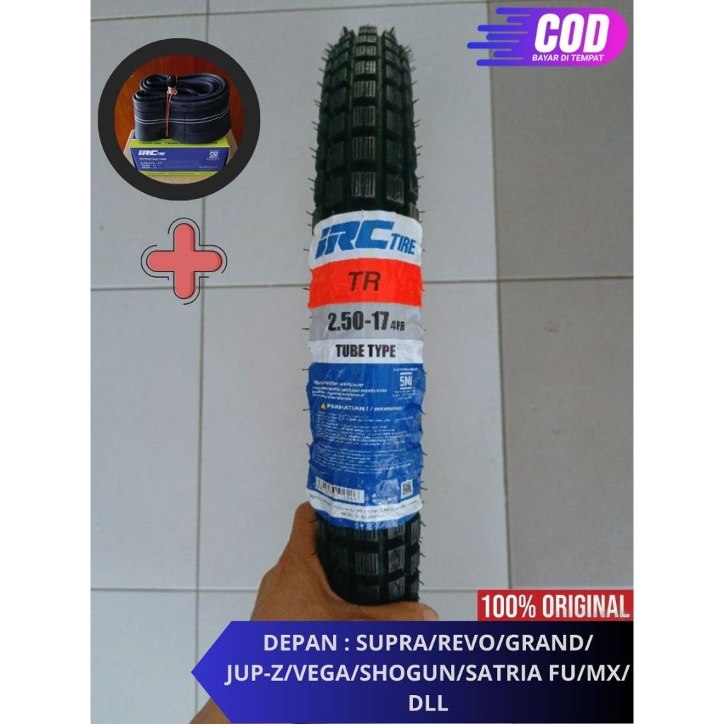 BAN LUAR & DALAM IRC 250-17 RING 17 TUBETYPE SEMI TRAIL ORIGINAL (TERBARU 2025) ALL MOTOR BEBEK