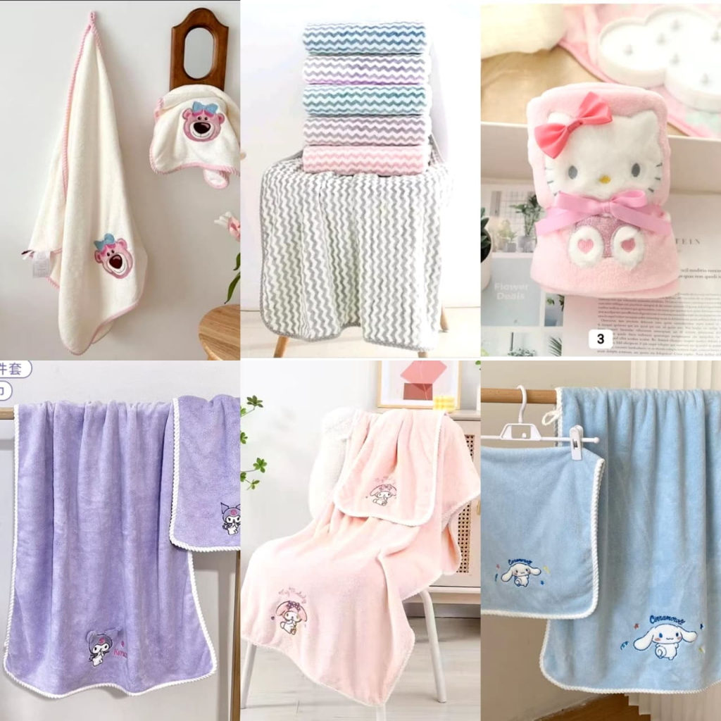 Handuk Mandi Anak Baby Bayi dewasa jumbo Gift Set Souvenir 2 in 1 Hadiah bahan Lembut tebal katun co