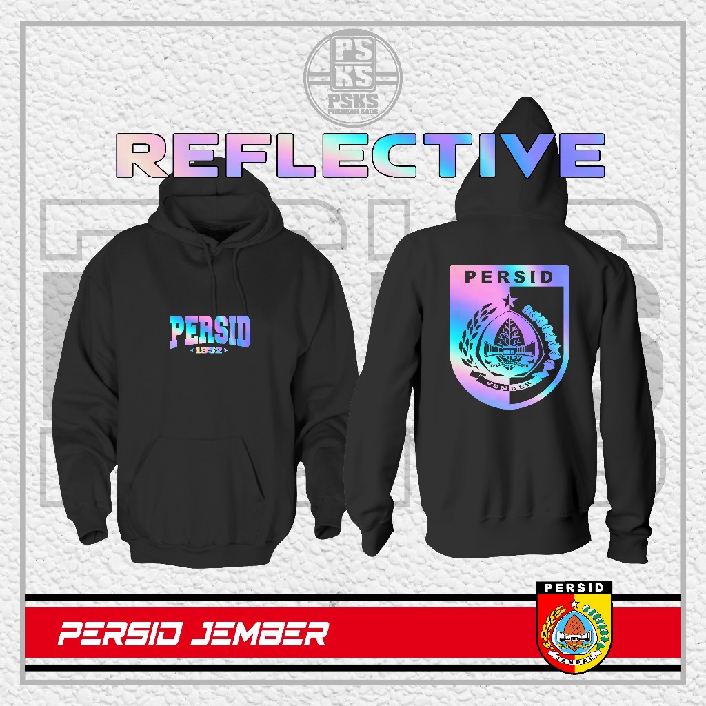 Hoodie Jaket PERSID JEMBER 1952 Reflektif || Jaket Supporter | Hooligans