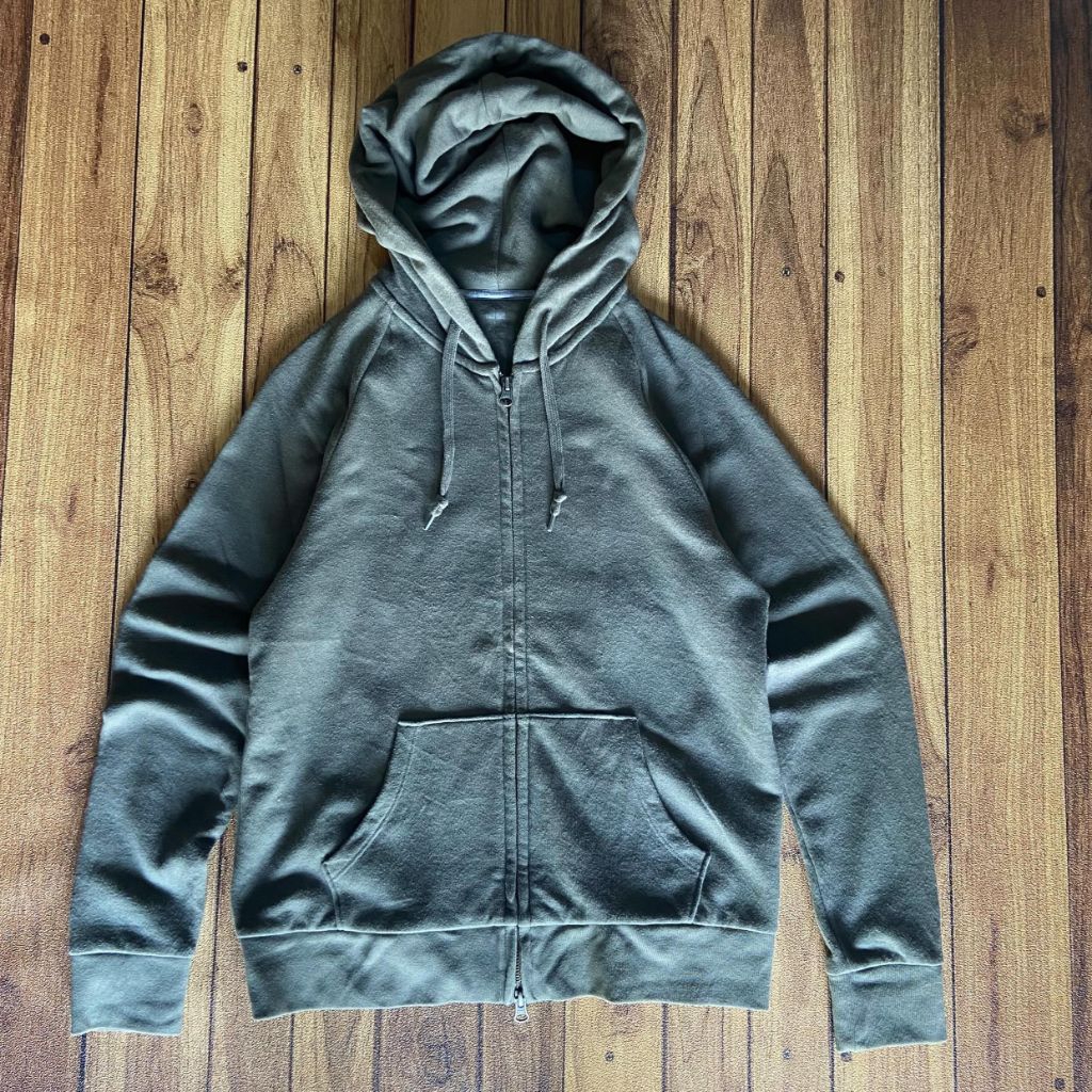 Hoodie Zipper Uniqlo Sage