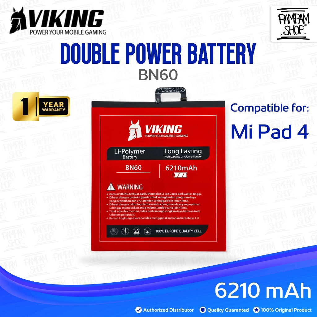 Baterai VIKING Double Power Original XiaoMi BN60 Mi Pad 4 MiPad4 Batre Batrai Battery MiPad BN 60 HP