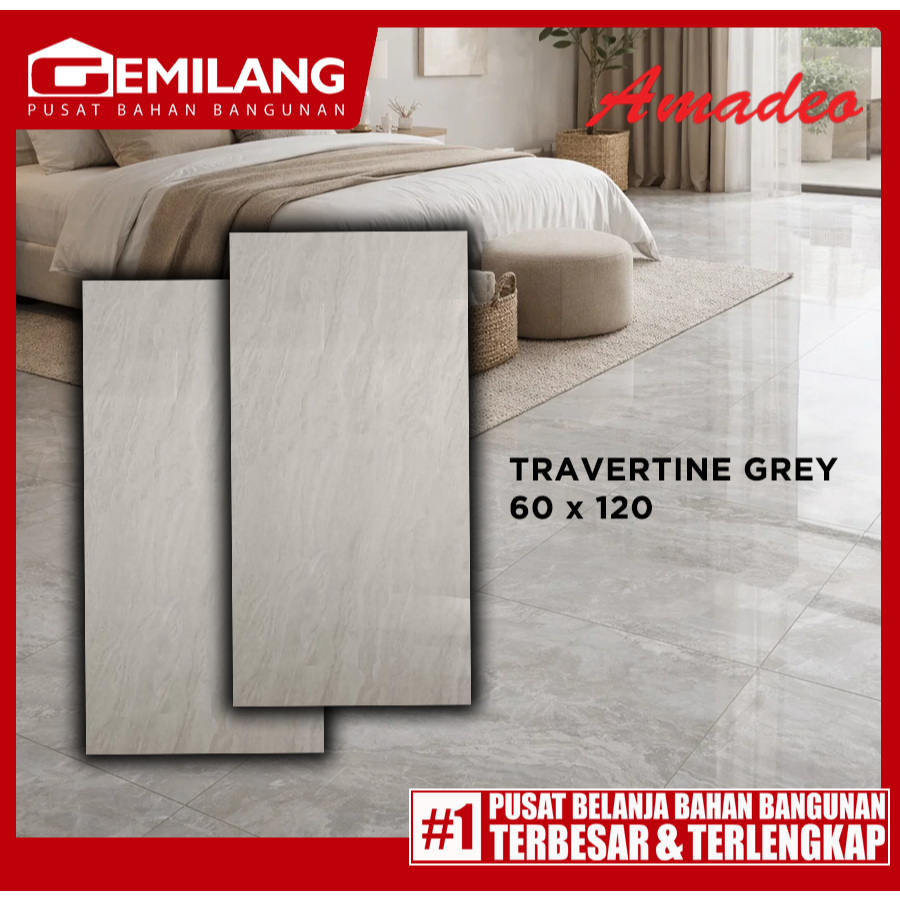 AMADEO GRANIT TRAVERTINE GREY 60 x 120