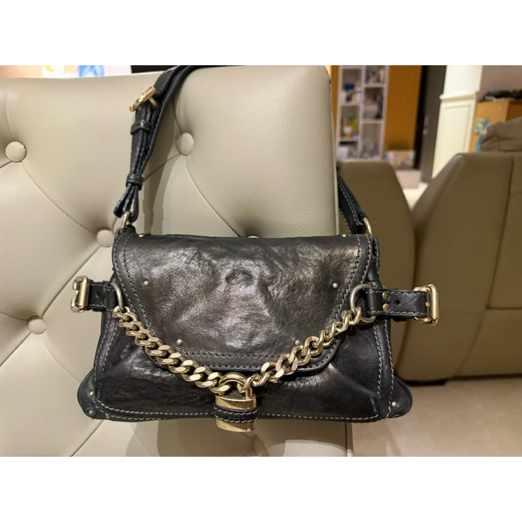 Authentic and original Chloe Paddington black leather small shoulder bag