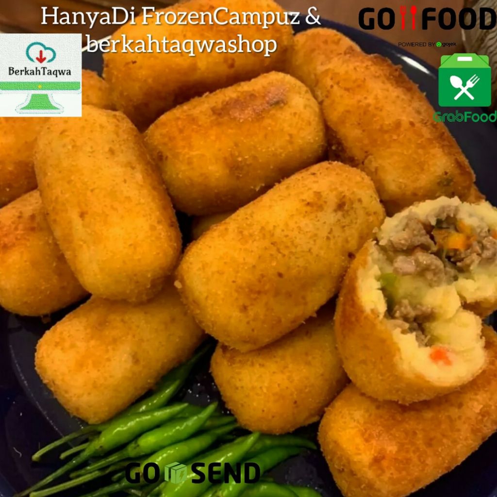 Kroket Kentang Daging Isi 10 Kroket Daging Frozen Kroket Frozen Food/Kroket Kentang Frozen