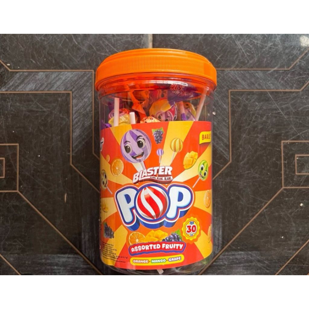 permen blaster pop toples 30pcs permen sunduk toples