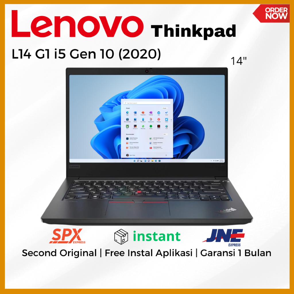 Laptop Lenovo Thinkpad L14 14" G1 i5 Gen 10 Second Original