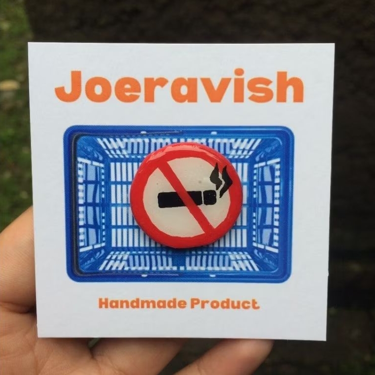 Clay Pin no smoking sign grunge skena y2k / Handmade product / Handmade Clay Pin / Clay pin tas / ak