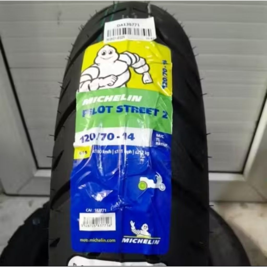 BAN LUAR TUBELES MICHELIN 120/70-14 PILOT STREET 2 BAN BELAKANG MOTOR PCX 150 VARIO 160 MICHELIN TUB