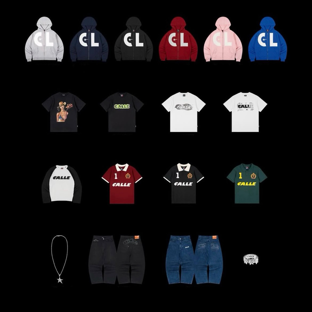 [ORIGINAL & MURAH] CALLE X SVG//Calle de Larache Zipp Hoodie Black//Pink//Blue//Navy//Brown//Maroon/