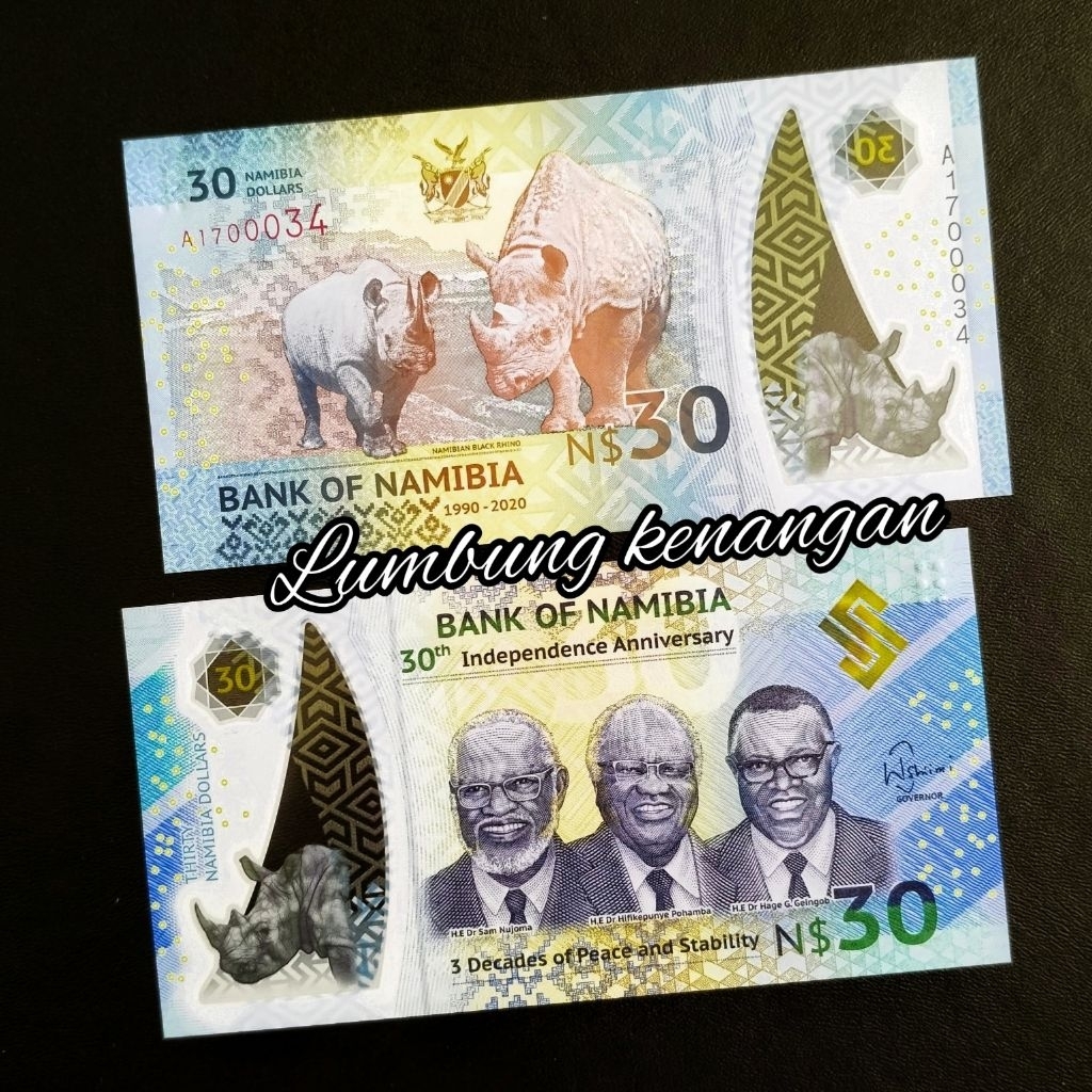 uang asing Namibia 30 Dollars Polymer