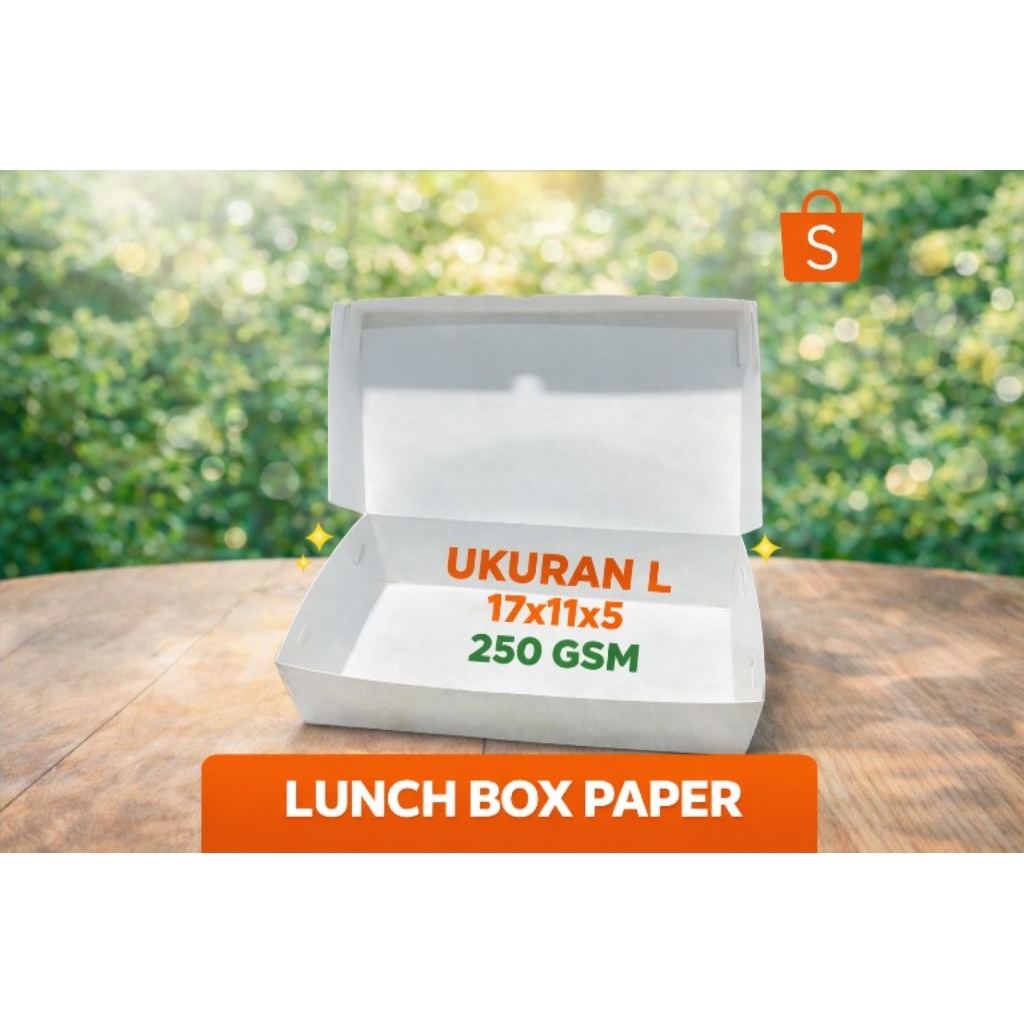 paper lunch box ivory ukuran L