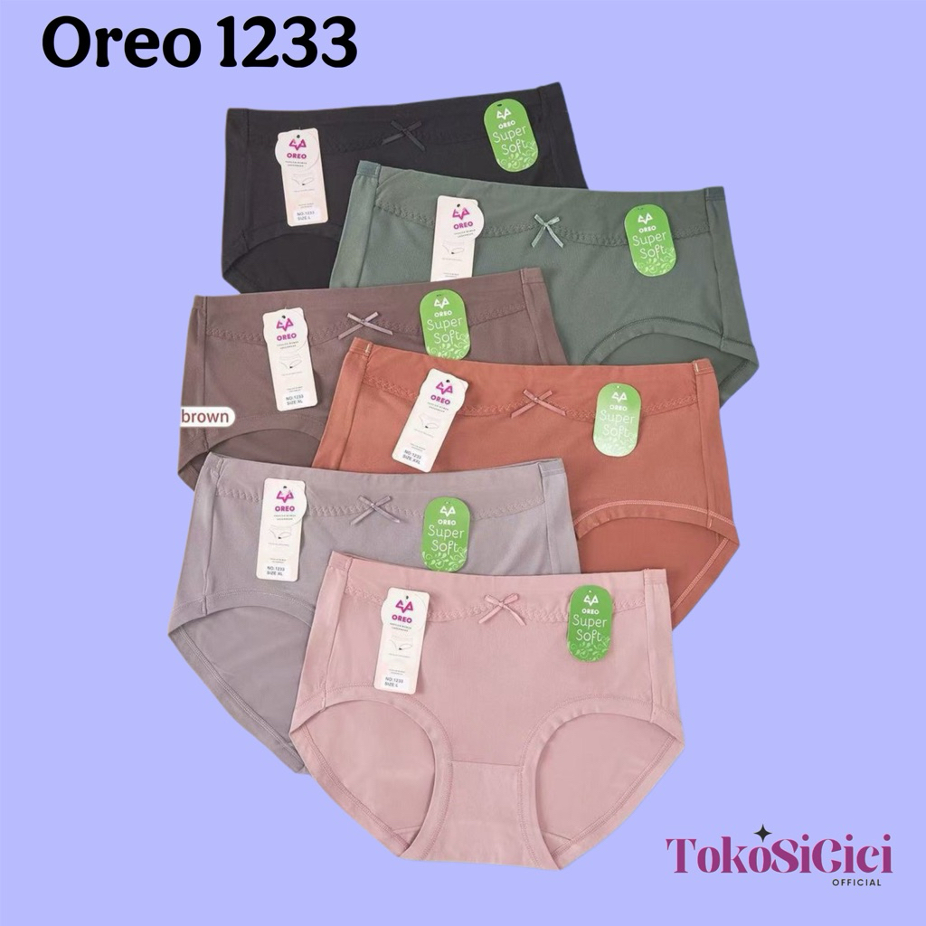 TSC-(3PCS) &(6pcs) CELANA DALAM WANITA OREO KATUN SUPER SOFT CD PEREMPUAN OREO 1233