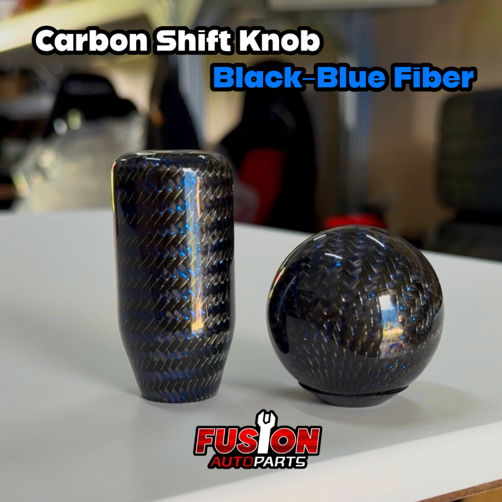 Shift Knob Carbon Serat Biru Shift Knop Tuas Persneling Mobil Carbon Universal