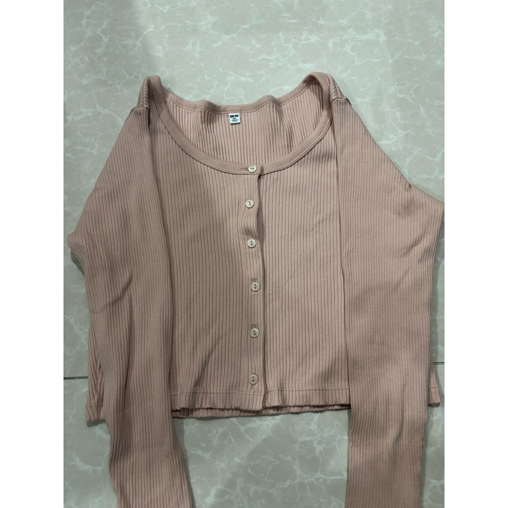 cardigan uniqlo pink