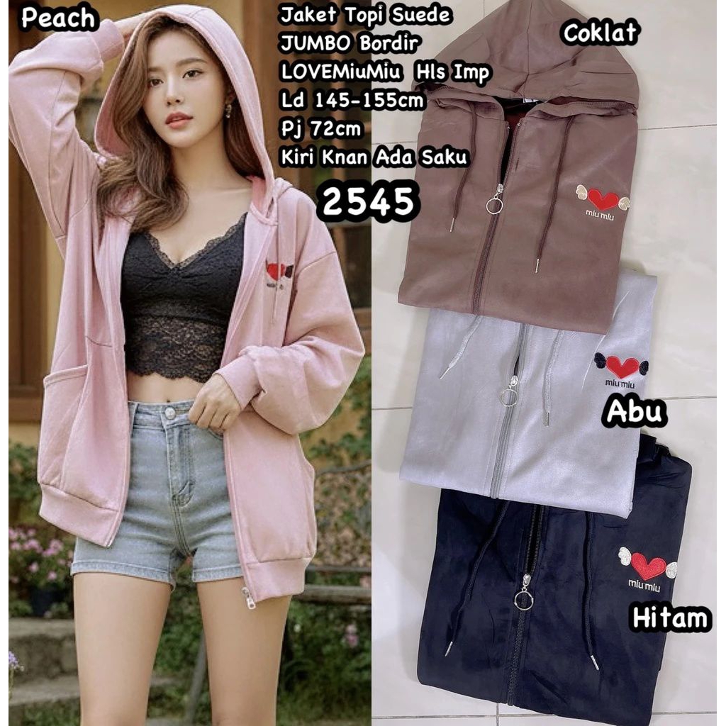 2545 Jaket Topi Suede Jumbo LoveMiuMiu  Imp