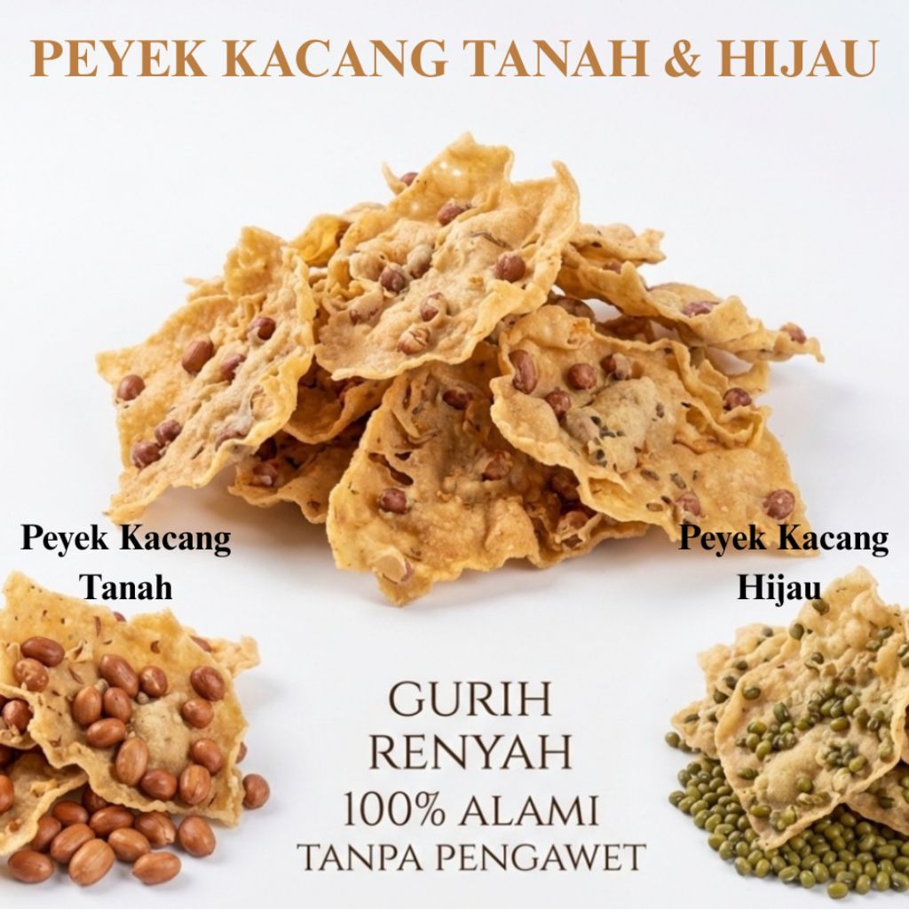 PEYEK KACANG TANAH & KACANG HIJAU GURIH RENYAH MADEHOME