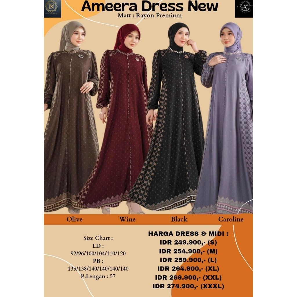 AMEERA SERIES MIDI & DRESS NEWW BY NADHEERA LUXURY