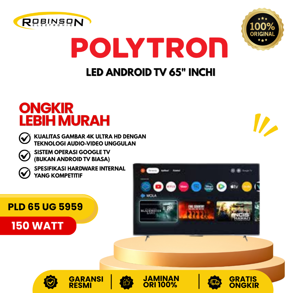 LED TV Polytron 65Inch PLD 65 UG 5959 Android TV
