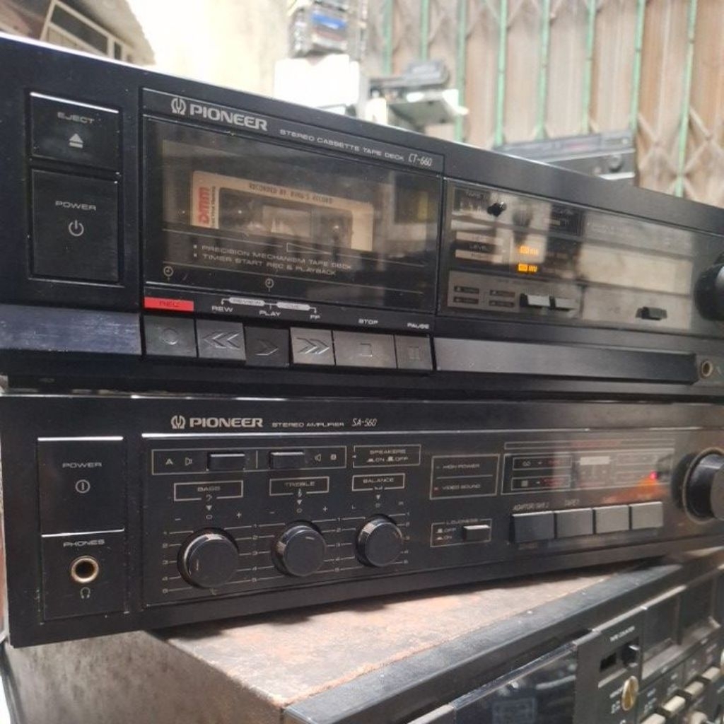 satu set Pioneer deck ct-660. amplifier SA-560