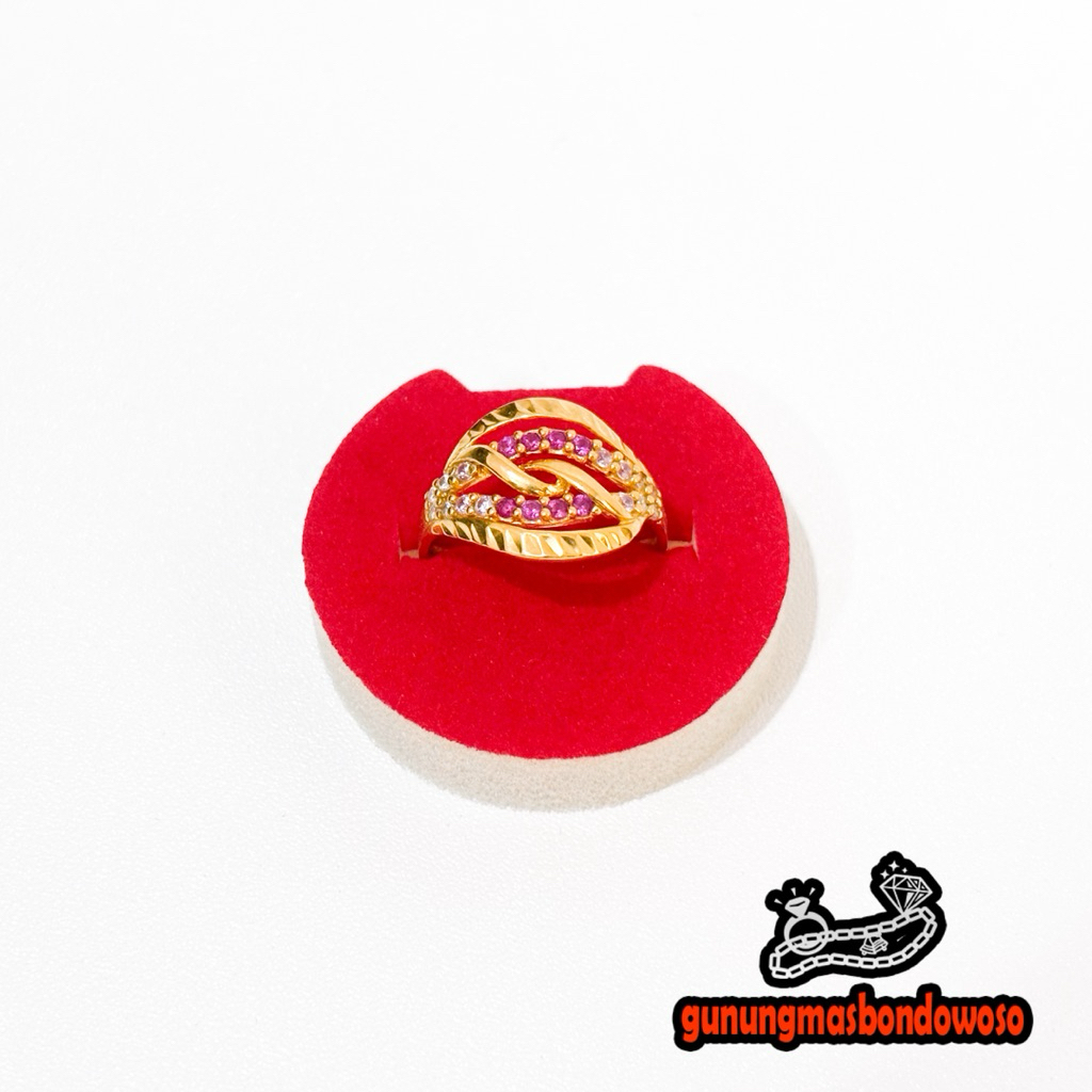 Cincin emas asli kadar 375% berat 1.760 gram size 12