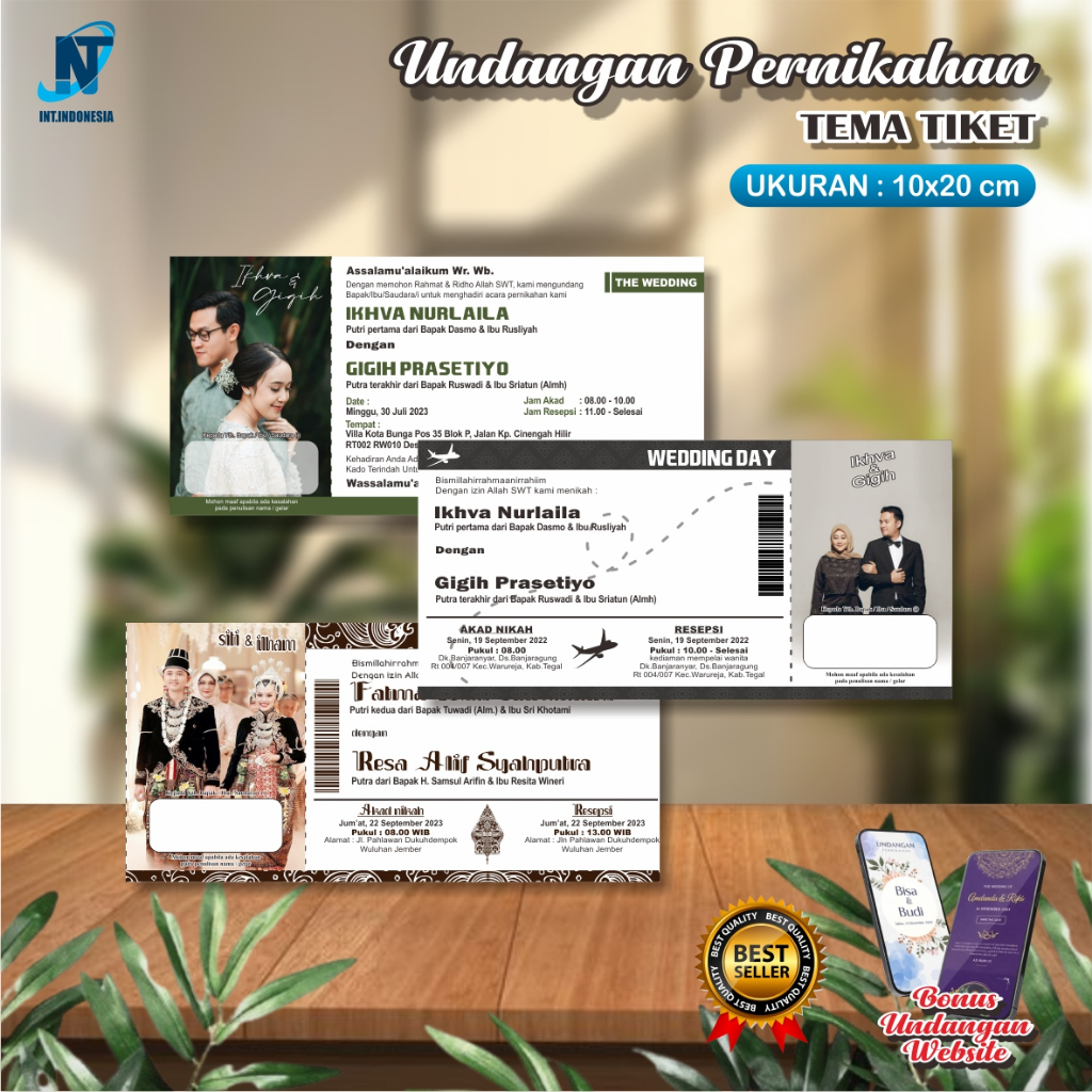 Undangan Pernikahan TB_A 1 Lembar – Custom | Murah & Premium / Undangan Pernikahan Murah