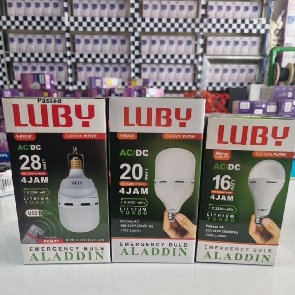 Lampu emergency 28 watt luby, 20 watt, 16watt