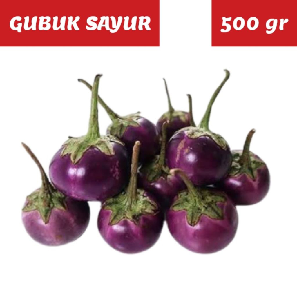 Terong lalap ungu, terong lalap hijau, terong bulat 500 gr
