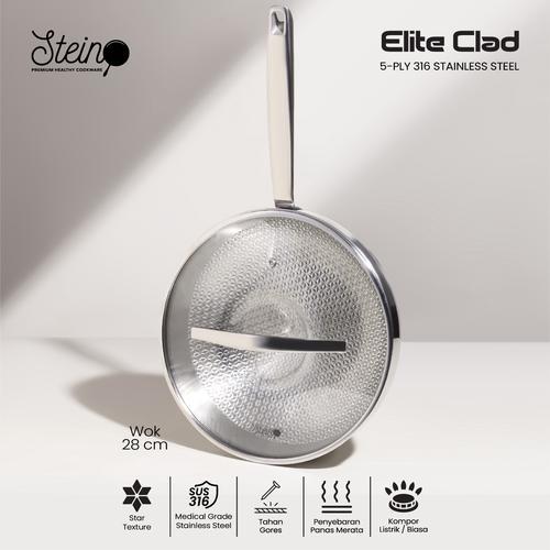 Stein Elite Clad Stainless Wok 28 CM / Wajan Stainless