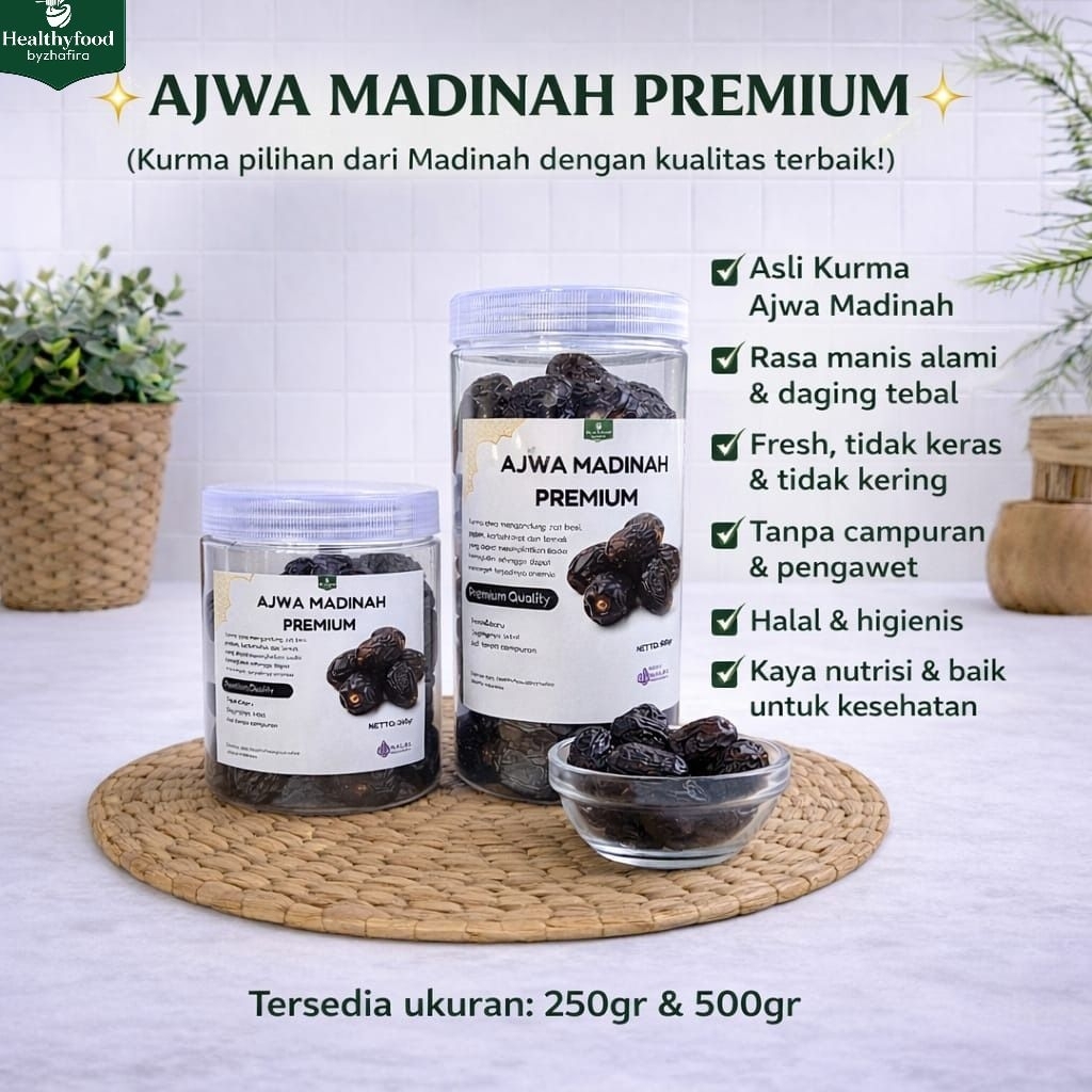 Kurma Ajwa Madinah Premium 500gr/ Ajwa Original Madinah