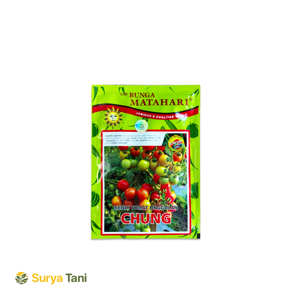 Benih Bibit Tomat Rampai CHUNG Cap Bunga Matahari - Tomat Kecil Sambal Unggul - Isi 5 Gram