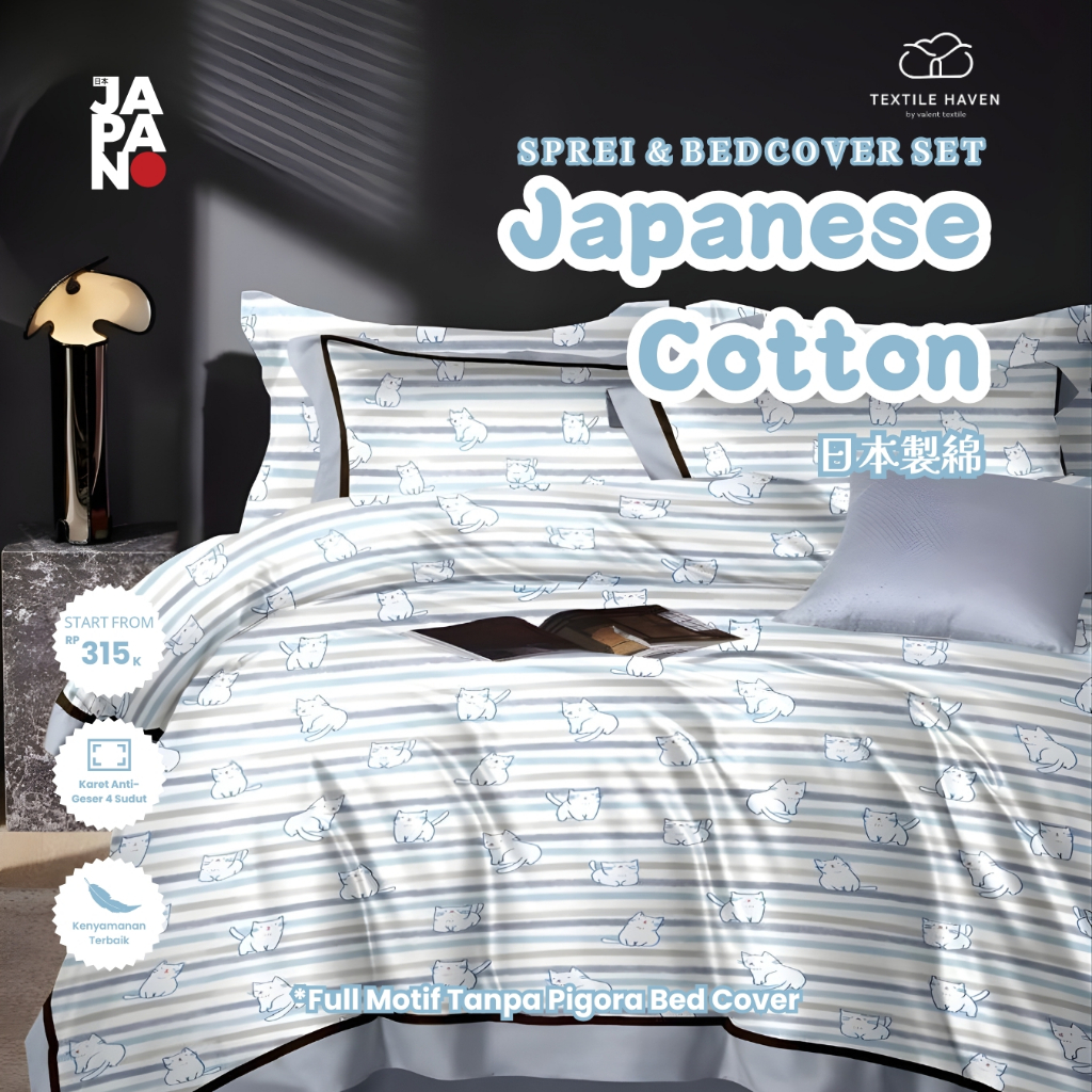 Sprei dan BedCover Set Katun Jepang Import Motif Anak | Sprei Premium Japanese Cotton Motif Anak