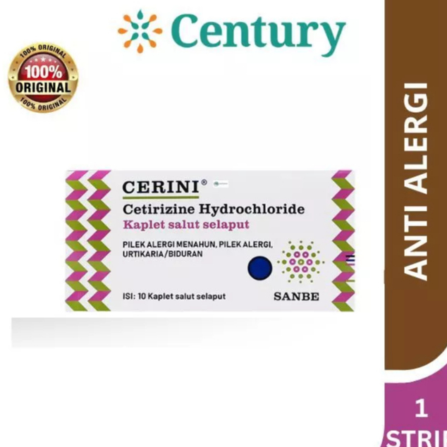 Cerini 10mg Tablet (per Strip) /Anti Histamin /Anti Alergi
